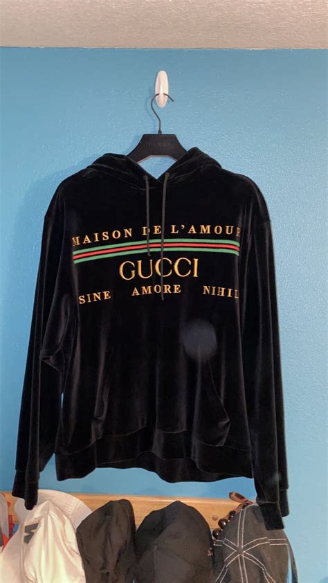 gucci maison de l amour hoodie|Gucci Velvet Maison De L'Amour Hoodie .